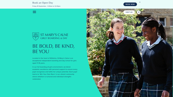 Screenshot of the St Mary's School (Calne) website