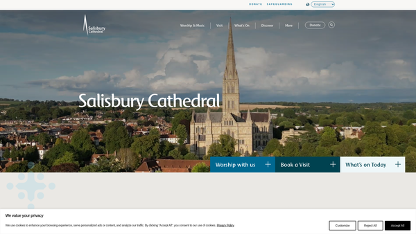 Screenshot of the Salisbury Cathedral Choristers' Endowment Fund website