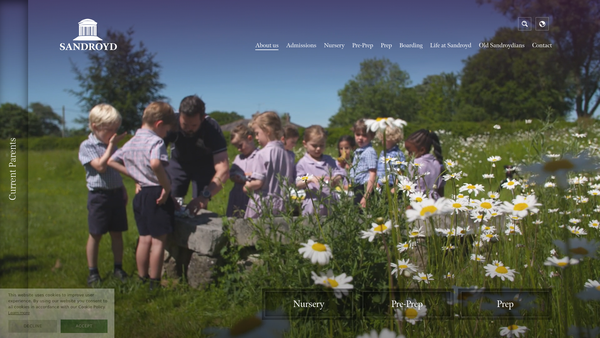 Screenshot of the Sandroyd School Trust Limited website