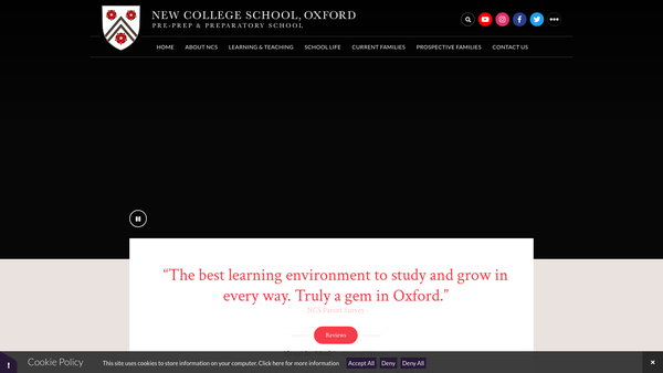 Screenshot of the New College School Parents' Association website