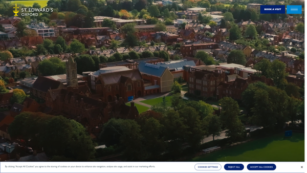 Screenshot of the St Edward's School website