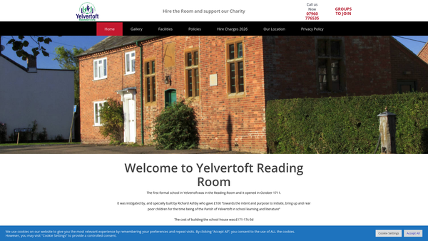 Screenshot of the The Yelvertoft Educational Endowment website