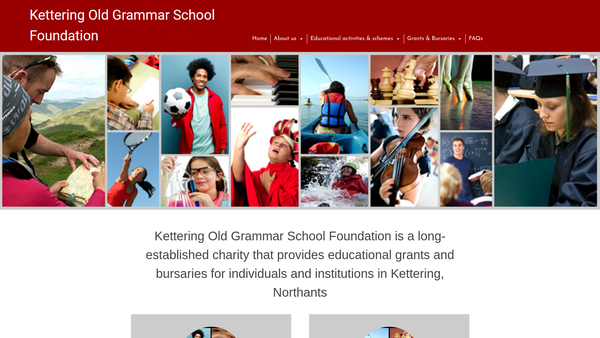 Screenshot of the Kettering Old Grammar School Foundation website