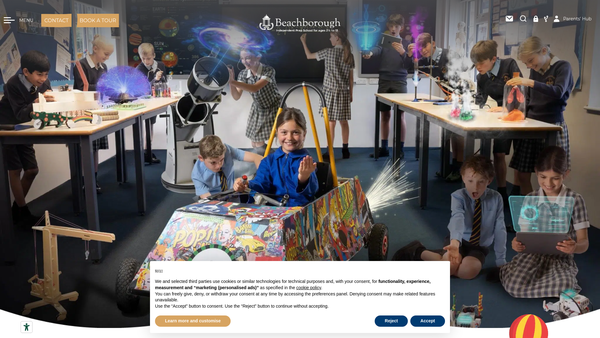 Screenshot of the Beachborough School Trust Limited website