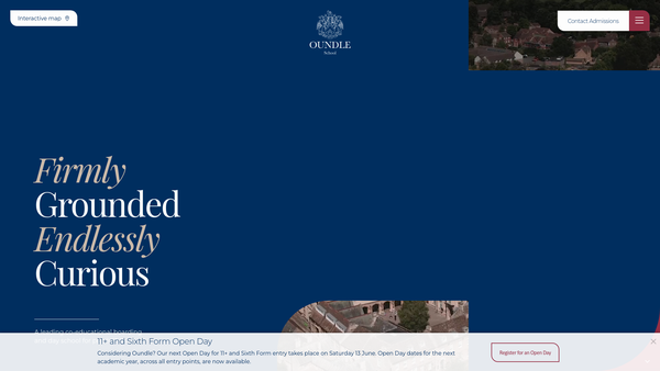 Screenshot of the The Corporation Of Oundle School website