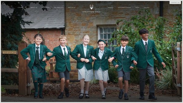 Screenshot of the Spratton Hall School Trust Limited website