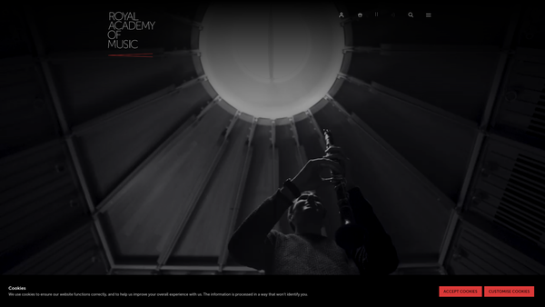 Screenshot of the Royal Academy Of Music website