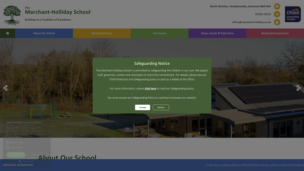 Screenshot of the Marchant-Holliday School Limited website