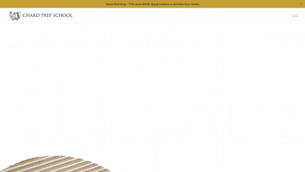 Screenshot of the Chard School website