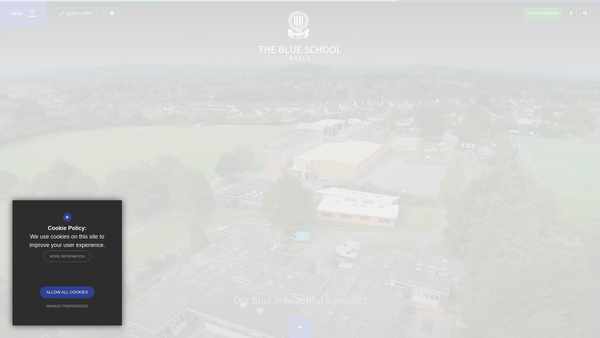 Screenshot of the Wells Blue School Charity website