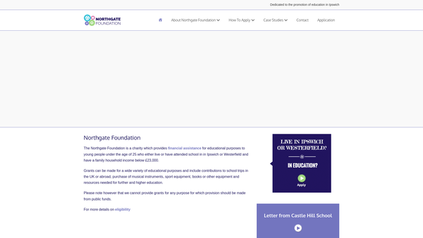 Screenshot of the Northgate Foundation website