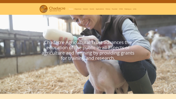 Screenshot of the Chadacre Agricultural Trust website