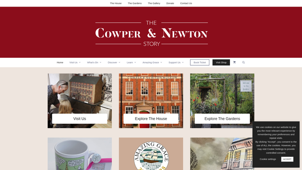 Screenshot of the Cowper Memorial Museum website