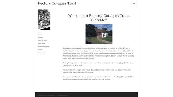 Screenshot of the The Rectory Cottages (Bletchley) Museum Trust website
