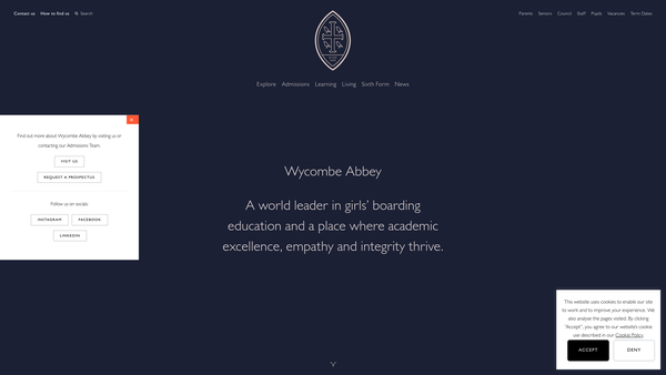 Screenshot of the Girls' Education Company Ltd website