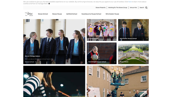Screenshot of the Stowe School Limited website