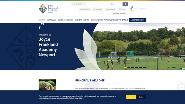 Screenshot of the The Joyce Frankland Trust, Newport website