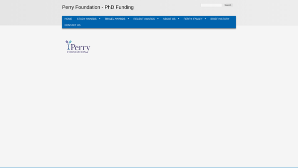 Screenshot of the Perry Foundation website