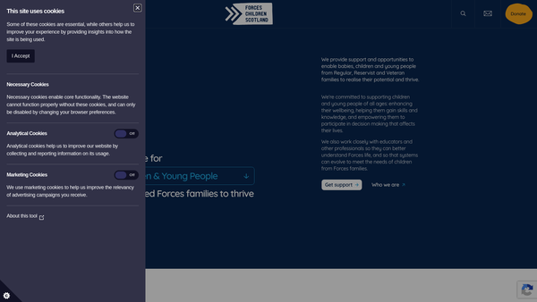 Screenshot of the The Royal Caledonian Education Trust website