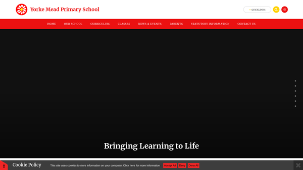 Screenshot of the Friends Of Yorke Mead J M I School website