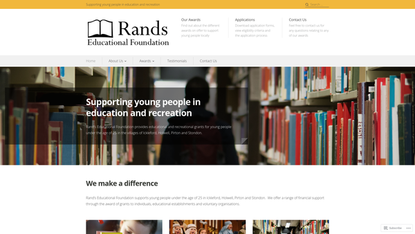 Screenshot of the Rand's Educational Foundation website
