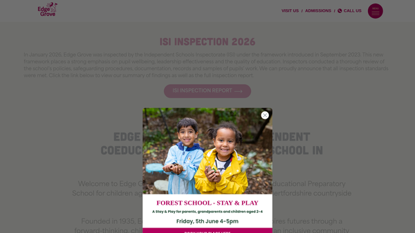 Screenshot of the Edge Grove School Trust Ltd website