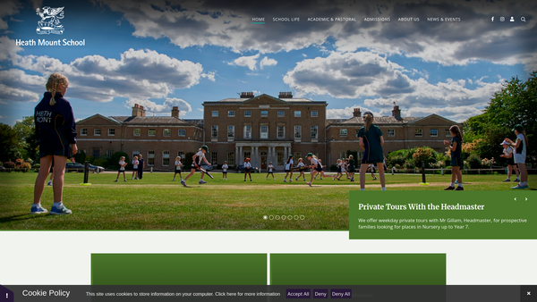 Screenshot of the Heath Mount School Trust Ltd website