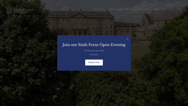 Screenshot of the St Edmund's College website
