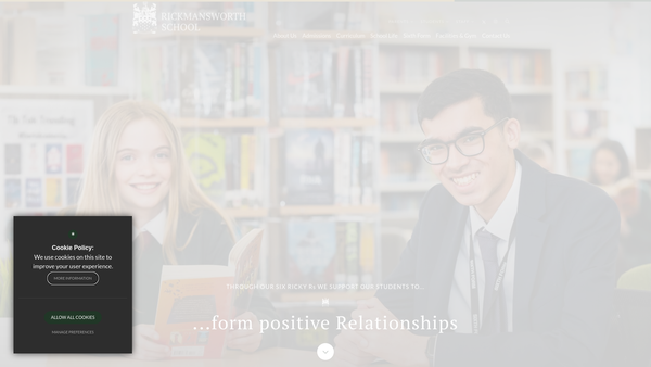 Screenshot of the Rickmansworth School PTA website