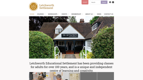 Screenshot of the Letchworth Educational Settlement website