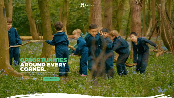 Screenshot of the Langley School website