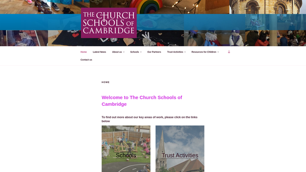Screenshot of the The Church Schools Of Cambridge (The Old Schools) website