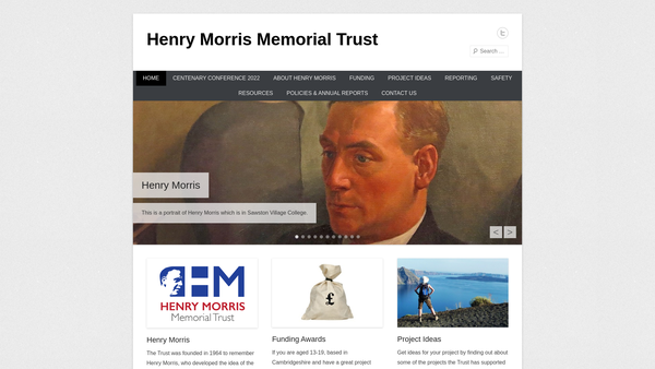 Screenshot of the Henry Morris Memorial Trust website