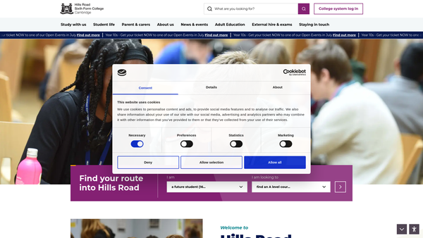 Screenshot of the Edward Harry Church Bequest In Connection With Cambridgeshire High Schoolfor Boys website