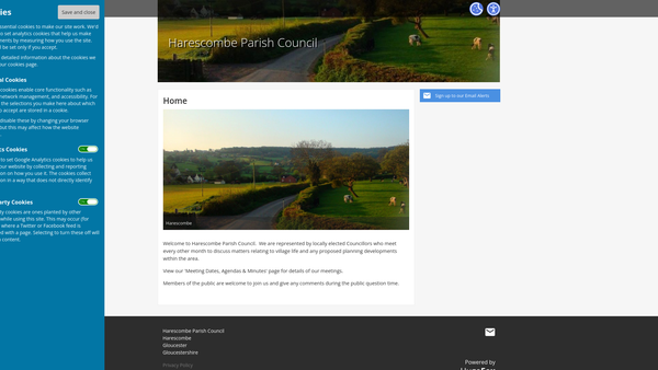 Screenshot of the Miles Huntley website