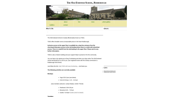Screenshot of the The Rodborough Old School website