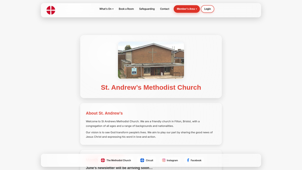 Screenshot of the St Andrew's Methodist Educational Foundation website