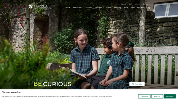 Screenshot of the Beaudesert Park School Trust Limited website