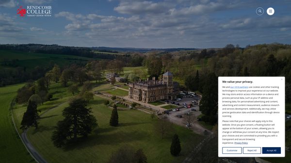 Screenshot of the Rendcomb College Foundation website