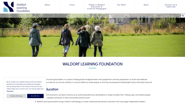 Screenshot of the Waldorf Learning Foundation Limited website