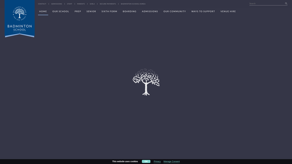 Screenshot of the Badminton School Limited website
