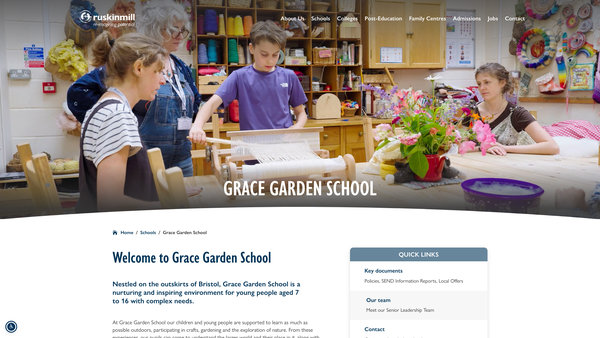 Screenshot of the Catherine Grace Trust website