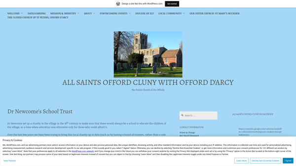 Screenshot of the Dr Newcome's School website