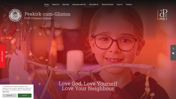 Screenshot of the Peakirk-Cum-Glinton Primary School website
