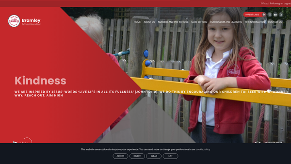 Screenshot of the Church Of England School Foundation website