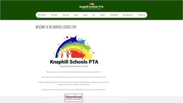 Screenshot of the Knaphill Schools Parent-Teacher Association website