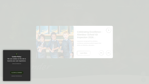Screenshot of the Aberdour School Educational Trust website