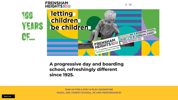 Screenshot of the Frensham Heights Educational Trust Limited website