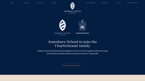 Screenshot of the Amesbury School Trust Limited website