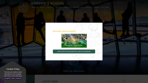 Screenshot of the The Gordon Foundation website
